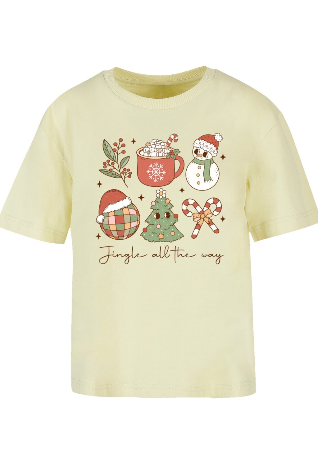 

Футболка с принтом JINGLE ALL THE WAY CHRISTMAS F4NT4STIC, желтый