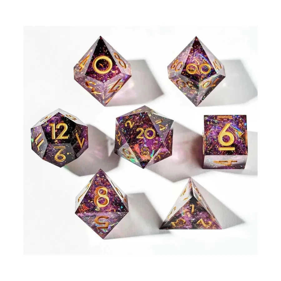 

Поликомплект — Пурпурный Инферно (7), Resin Polyhedral Sets (Dispel Dice)