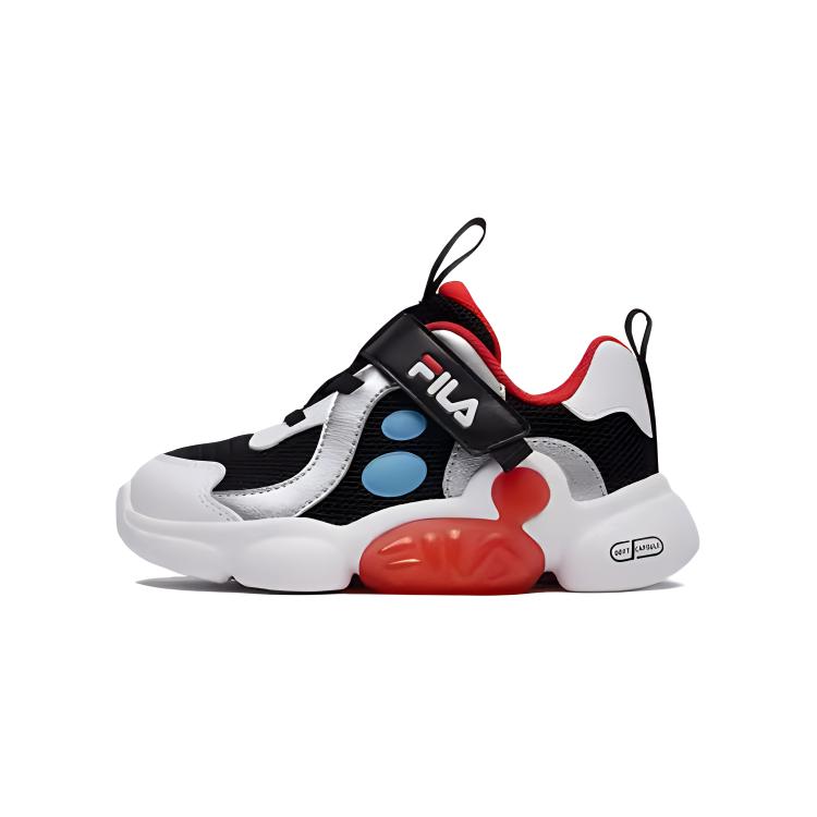 

Футболка Флеш Шу Лоу Топ для малышей черно-белая детская FILA KIDS, черный/FILA белый