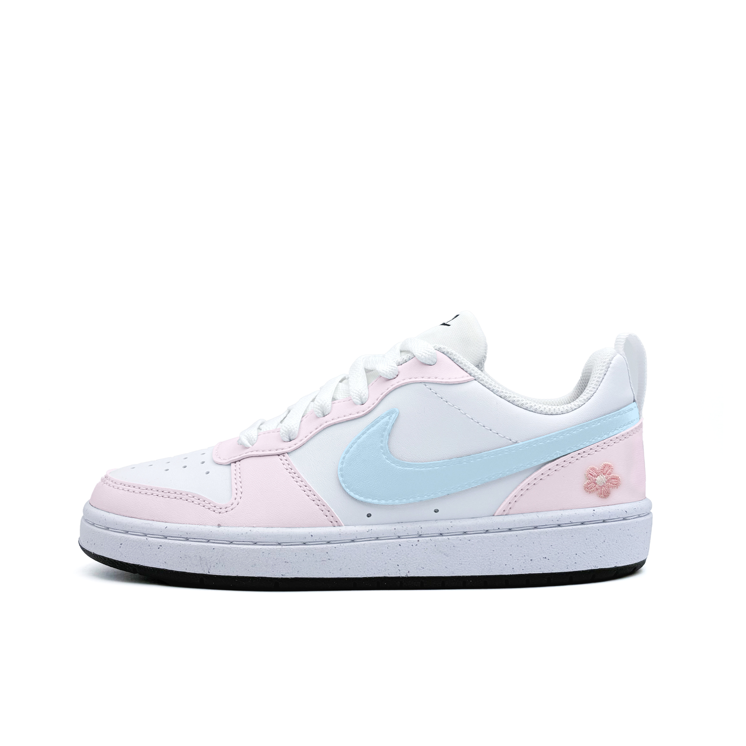 Nike Court Borough Mismatched Flower Language Abrasion Resistant Low top Kids' Skateboarding Shoes White Teenagers — фото 3
