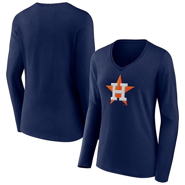 

Женская футболка с длинным рукавом и v-образным вырезом Houston Astros Fanatics
