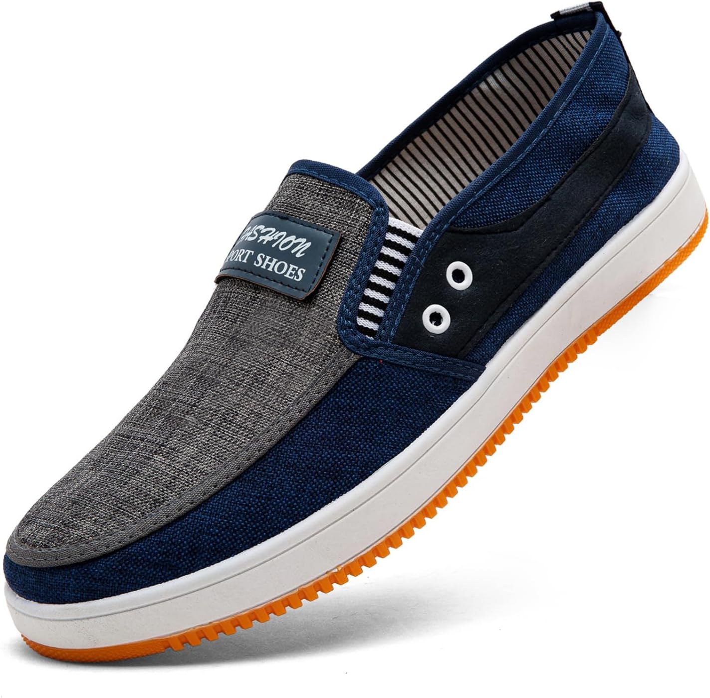 

Мужские слипоны из дышащего хлопка с противоскользящей подошвой - легкие повседневные мокасины, обувь для рыбалки, прогулок и вождения, всесезонная низкая износостойкая обувь Ustrip, синий