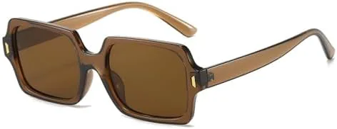 

Ретро-квадратные солнцезащитные очки для женщин с защитой от УФ-излучения UV400, модные солнцезащитные очки для мужчин с градиентным покрытием MTZJH, Tea Tea