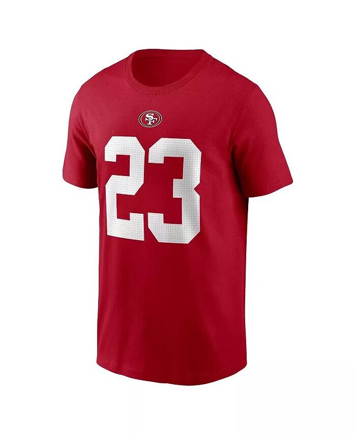 Мужская футболка Christian McCaffrey Scarlet San Francisco 49ers с именем и номером игрока Nike — фото 3