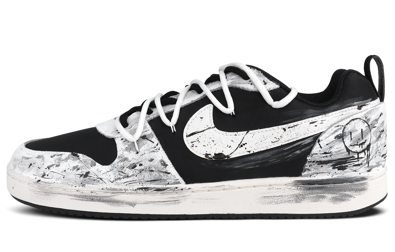 

Nike Court Borough устойчивые к истиранию, легкие и дышащие низкие кроссовки для скейтбординга мужские черно-белые