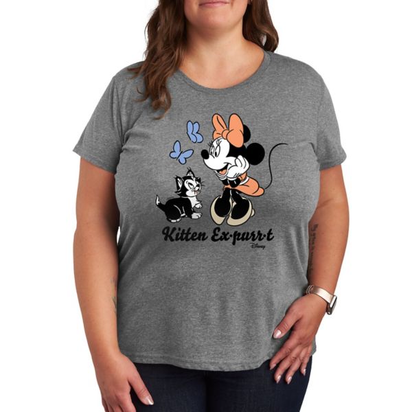 

Футболка с рисунком Минни Маус и Фигаро, а также котенка Disney, серый