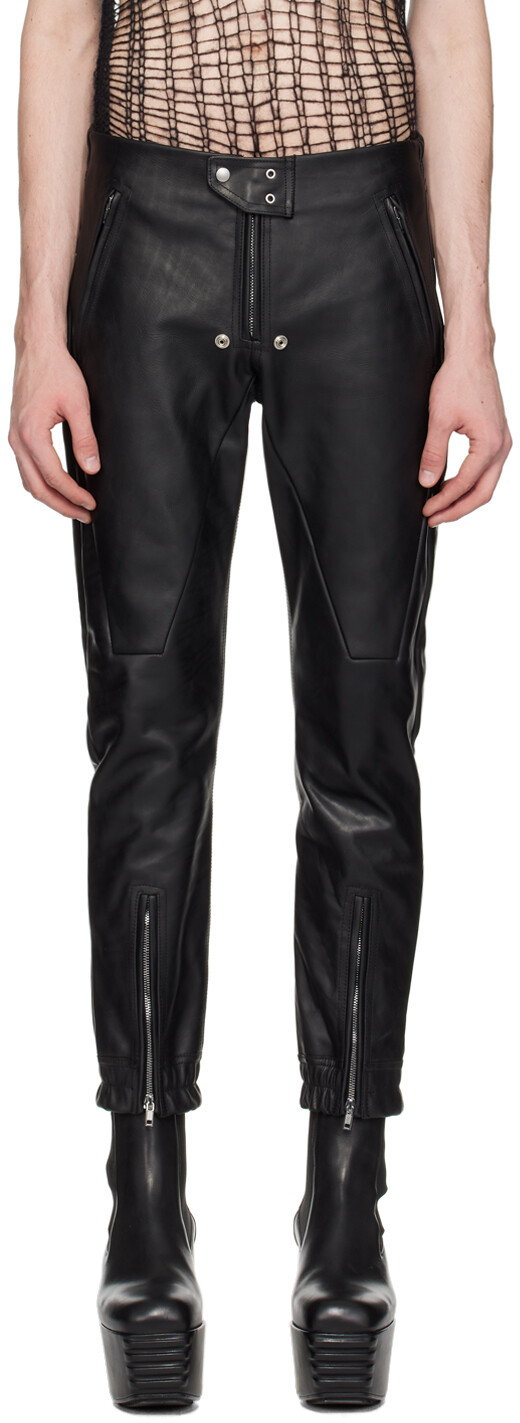 

Черные кожаные брюки Luxor Rick Owens, цвет Black