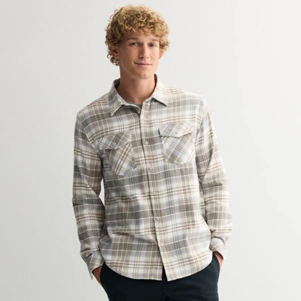 

Мужская фланелевая рубашка с длинным рукавом на пуговицах Hurley, цвет barely bone