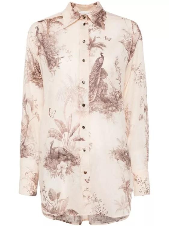 

Рубашка waverly из хлопка Zimmermann, бежевый