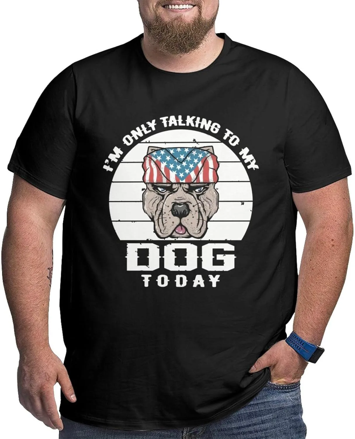 Футболка I'm Only Talking to Dog Today мужская летняя с коротким рукавом Large