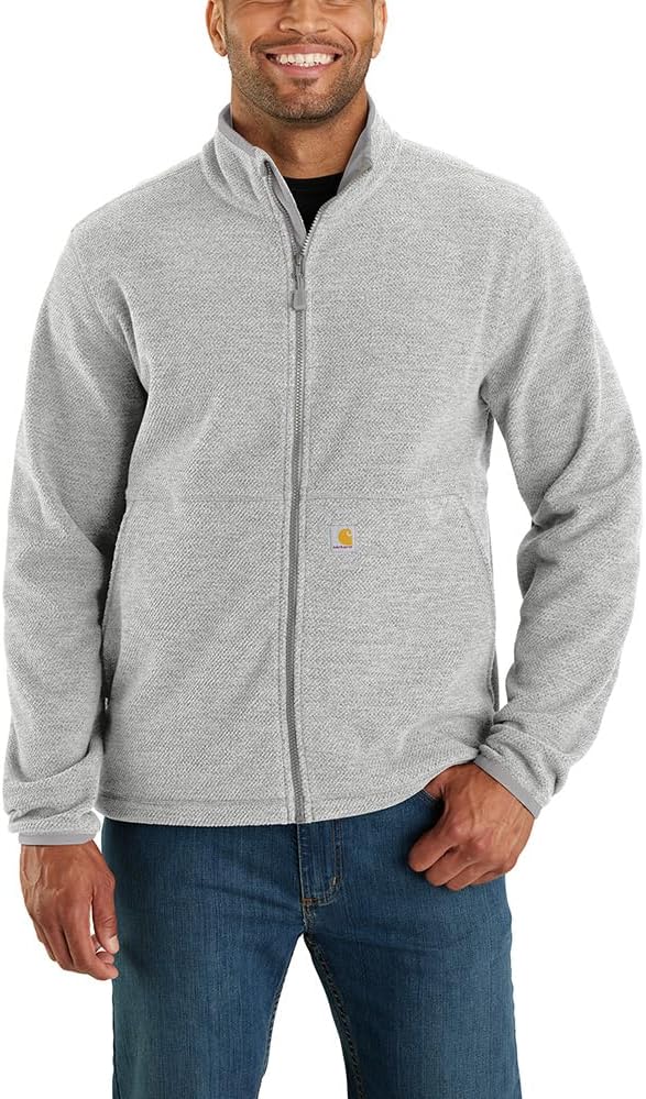 

Carhartt мужская флисовая куртка на молнии свободного кроя, Heather Grey