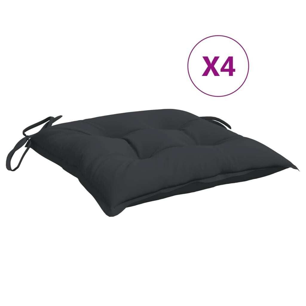 

VidaXL Подушки на стул 4 шт. Черный 40x40x7 см, ткань Оксфорд