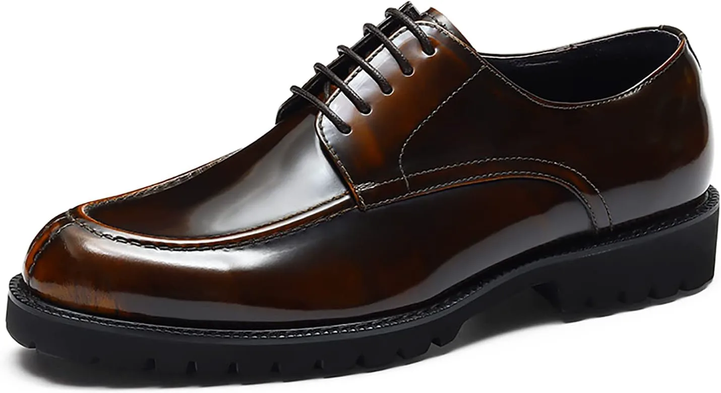 

Мужские оксфорды Santimon, повседневная и официальная обувь из натуральной кожи, дерби, модные туфли для смокинга и прогулок, коричневый