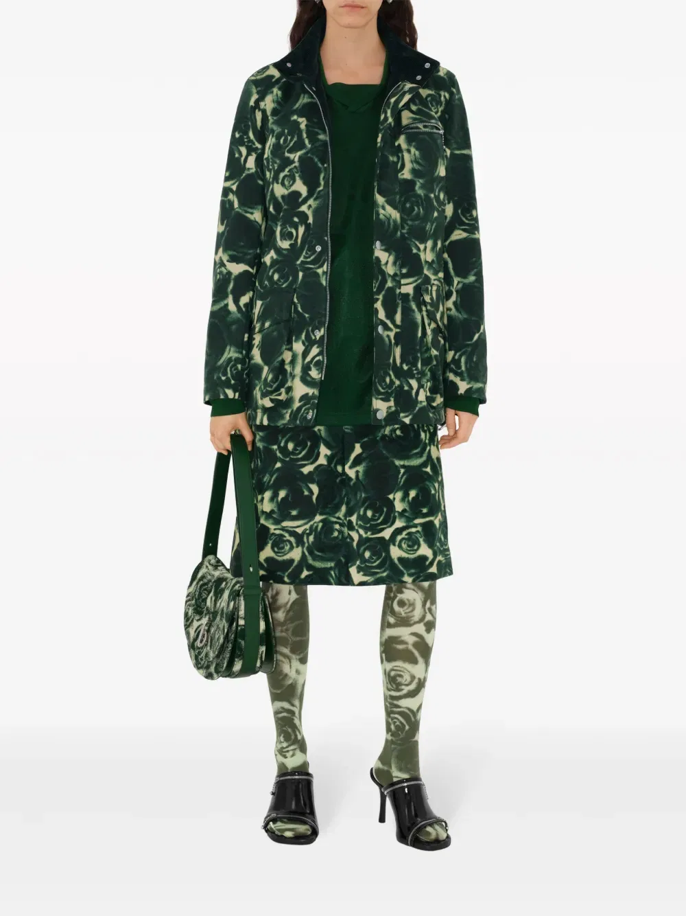 Юбка из хлопка Burberry, женская, зеленый — фото 2