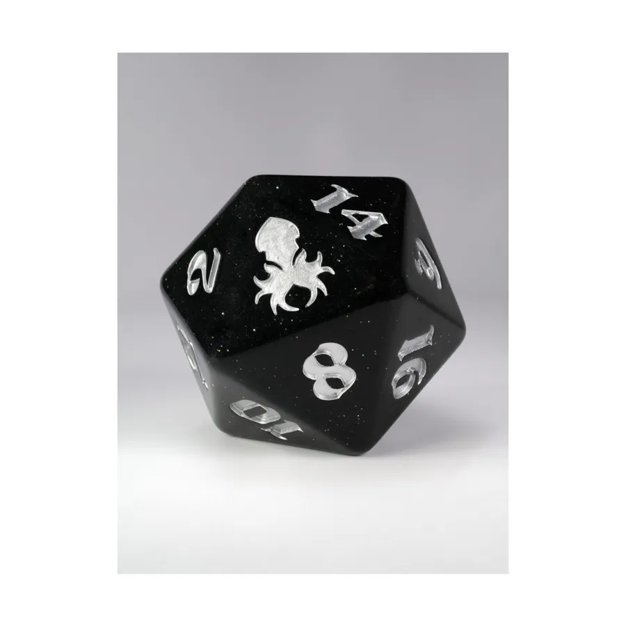 

55мм Титан д20 - Черный Парад, Oversized D20's (Kraken Dice)