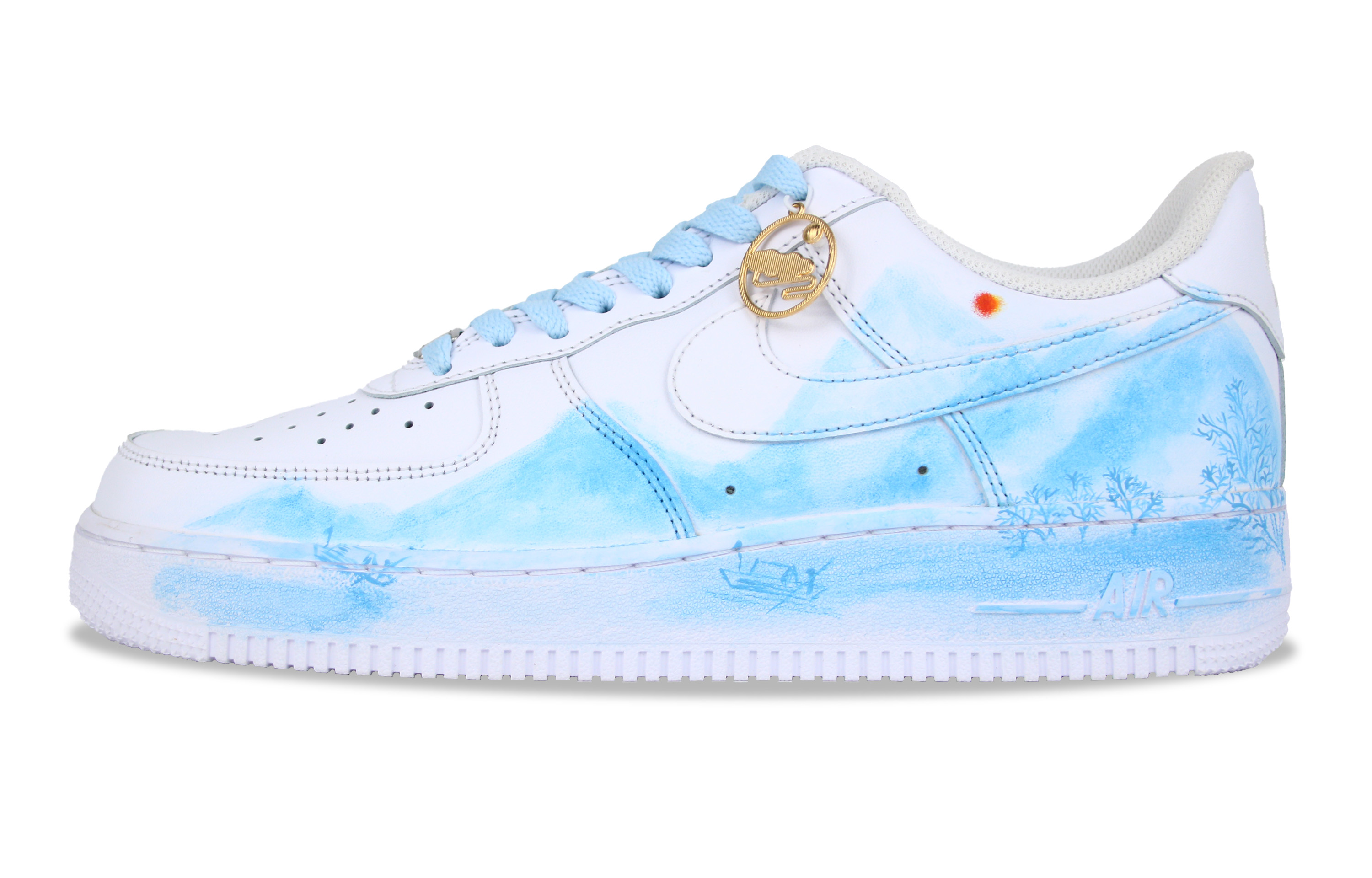 

Кроссовки Nike Air Force 1 Skateboarding Shoes Men Low-top Blue/white, белый