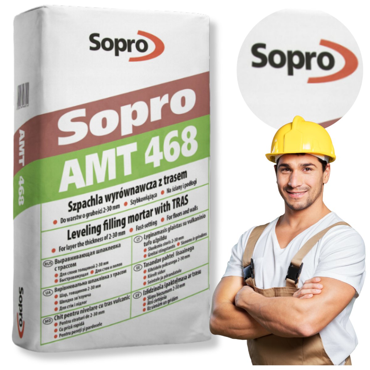 

Выравнивающая шпаклевка SOPRO AMT 468 трасса 25 кг Caparol