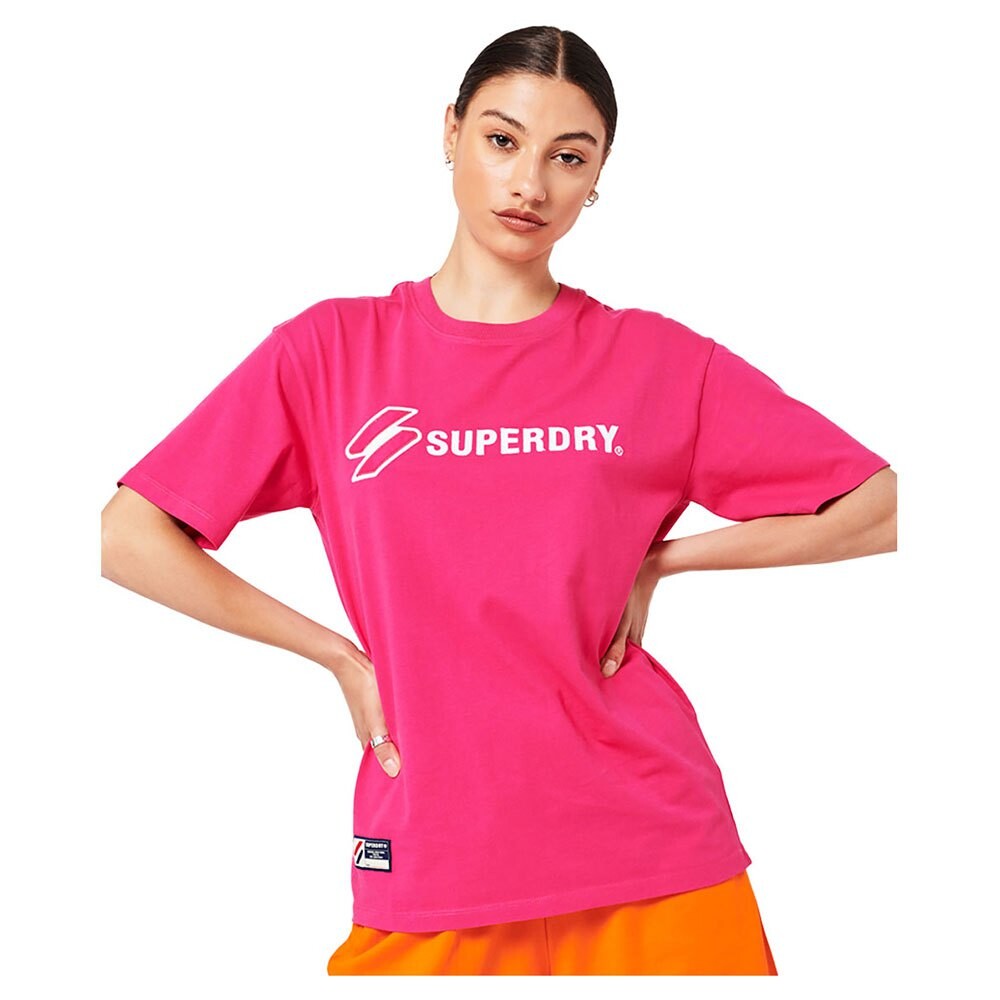 

Футболка Superdry Code Sl Applique Loose, розовый