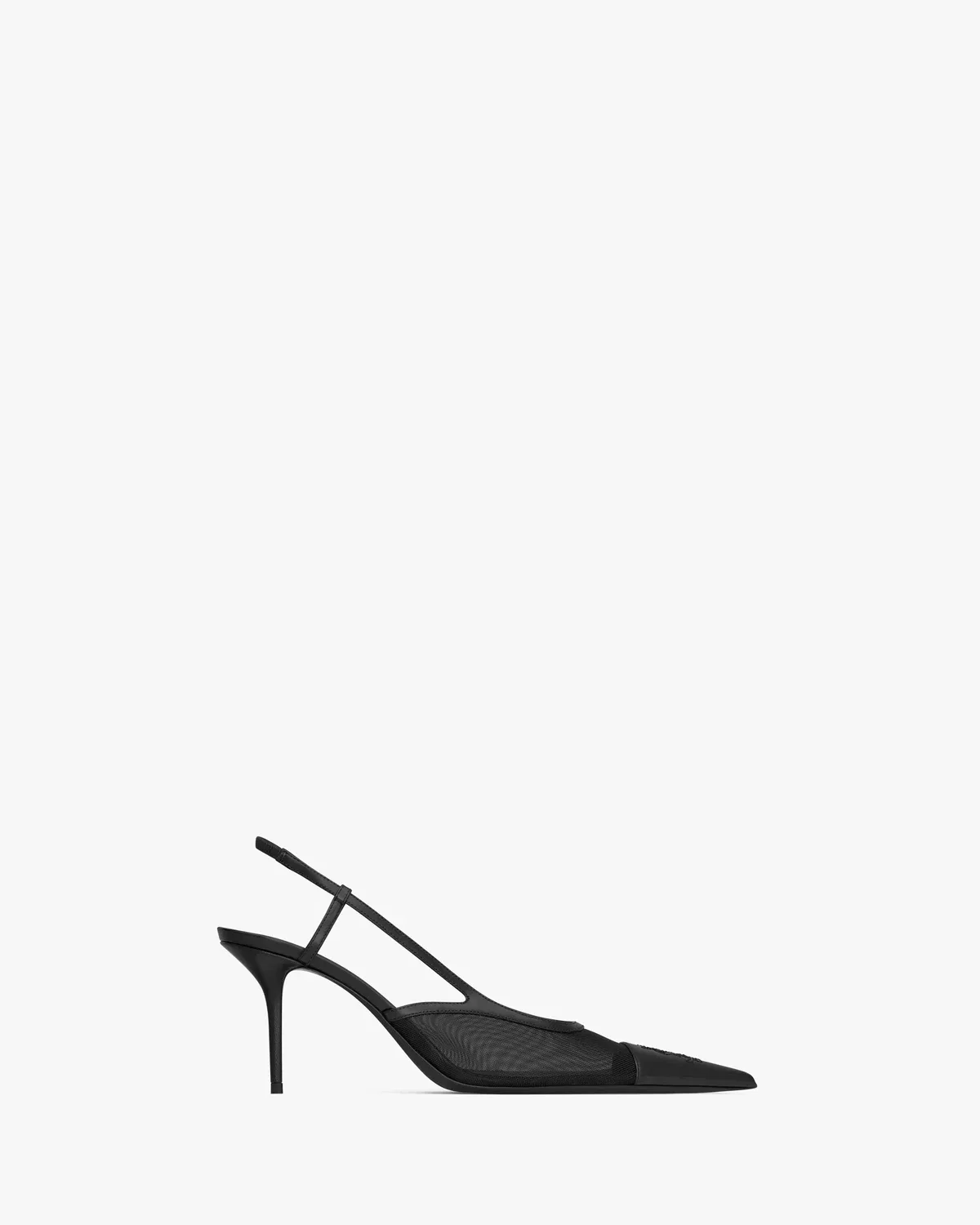 Туфли-лодочки RENÉE с ремешком на пятке из сетки SAINT LAURENT, черный