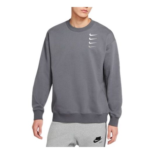 

Толстовка Nike French Terry Swoosh Gradient Round Neck Pullover Iron gray, серый