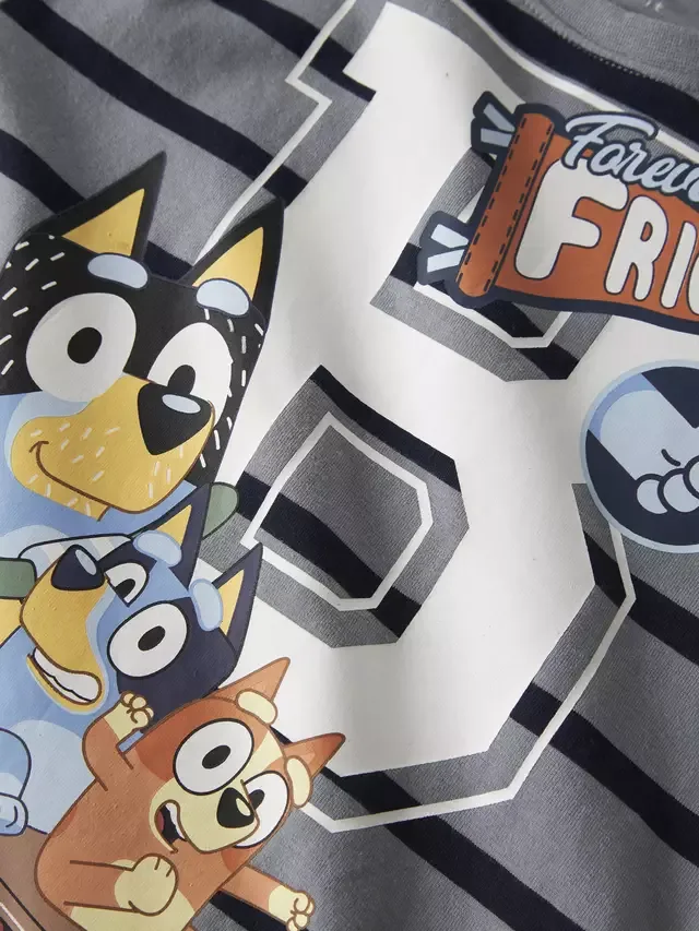 Детская хлопковая футболка с длинными рукавами в полоску, модель Bluey, Tradewinds NAME IT — фото 2