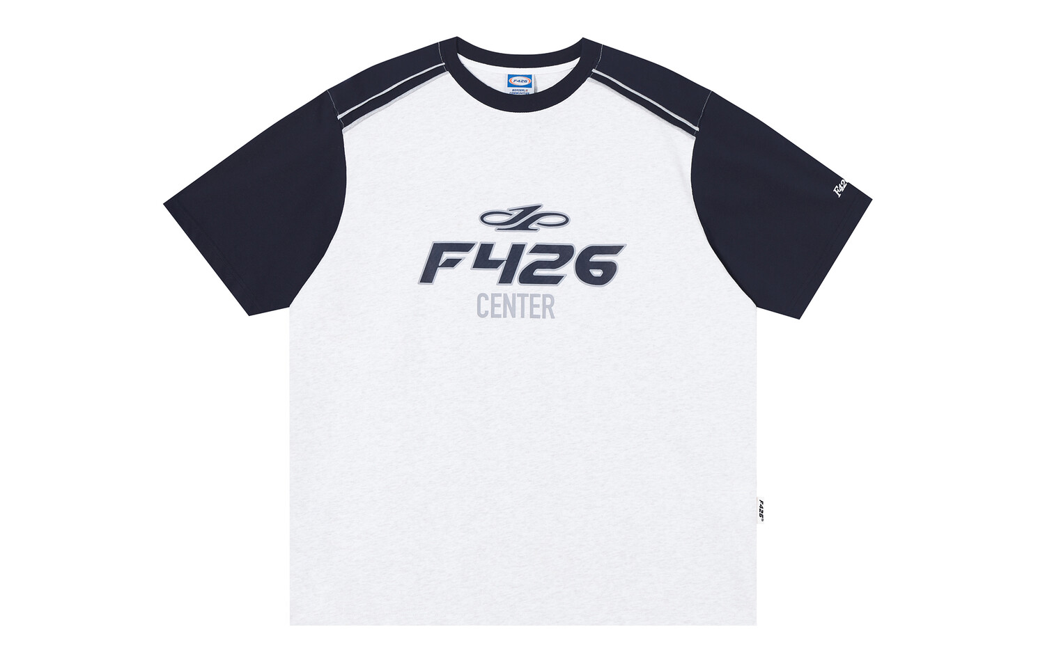 

F426 Футболка унисекс, Темно-синий паркетно-серый короткий