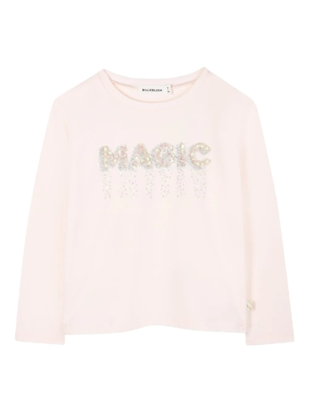 

Футболка с длинными рукавами и стразами Billieblush, розовый