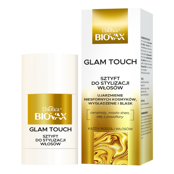 

Разглаживающая палочка для укрощения волос, 25 мл L'Biotica Biovax Glamour glam touch