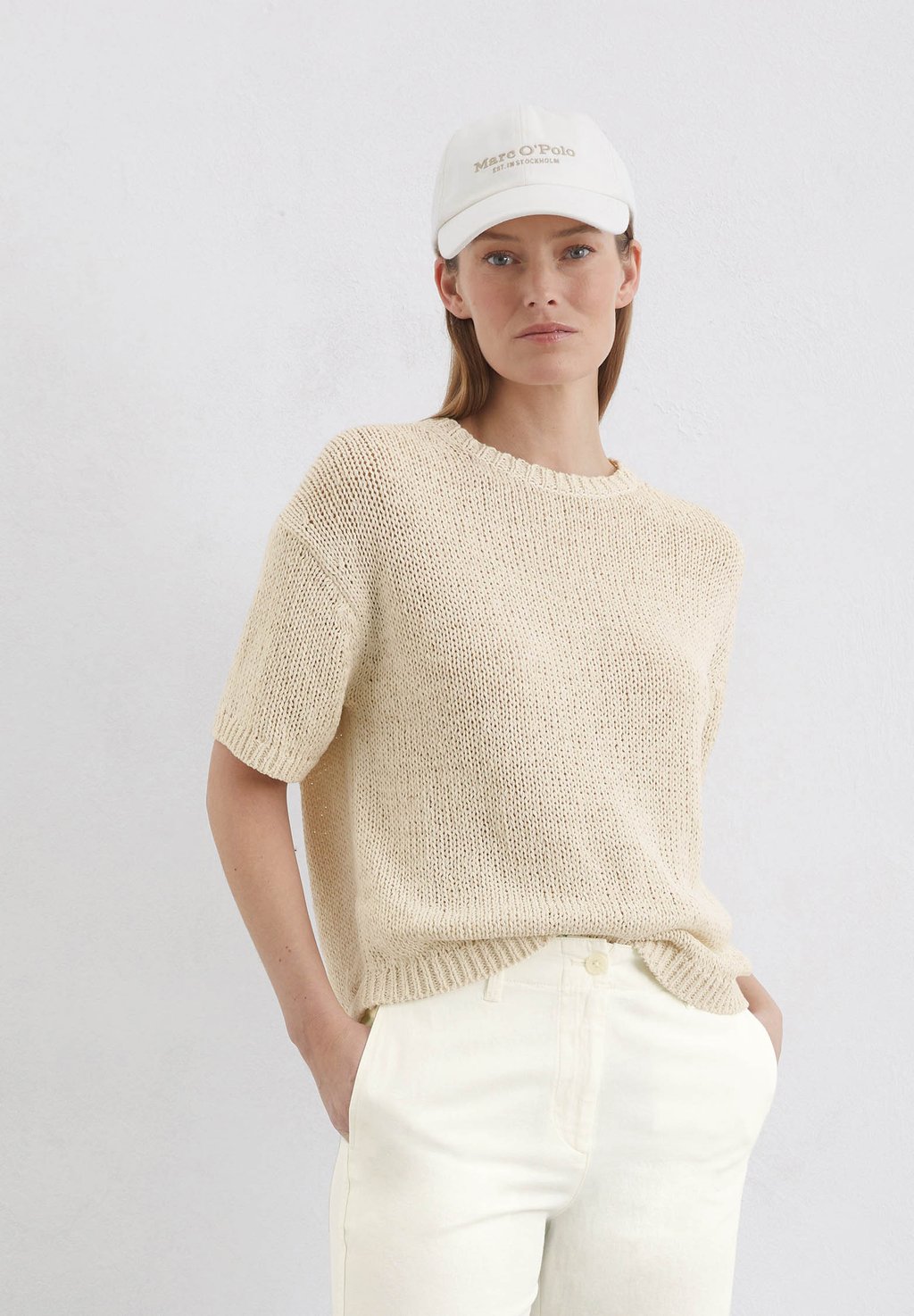 

Футболка с принтом SHORT SLEEVE ROUNDNECK Marc O'Polo, молочный