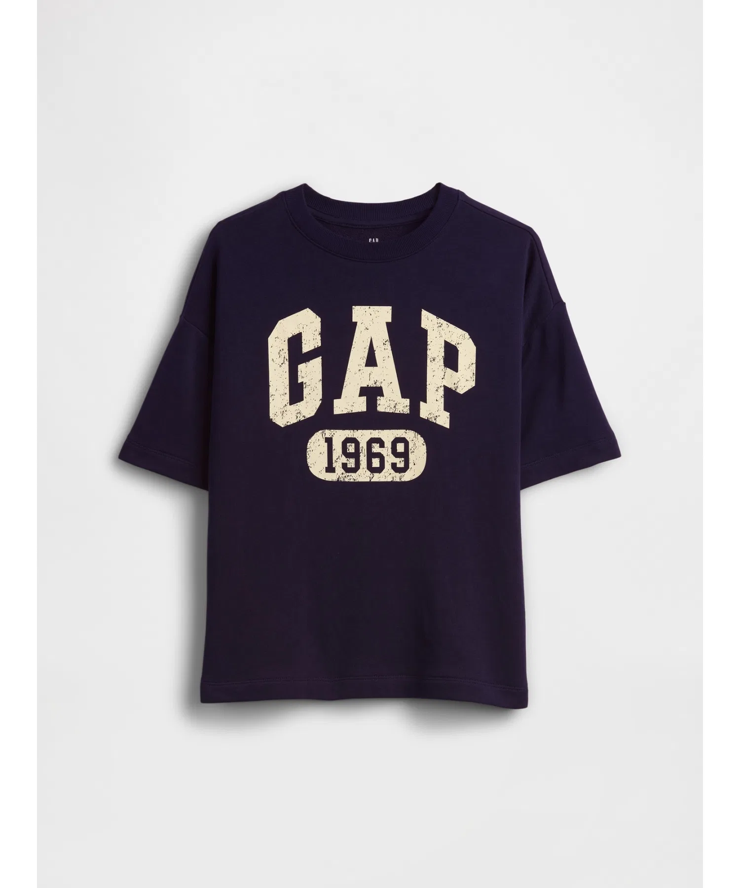 Детская футболка GAP French Terry Relax с логотипом тёмно-синяя