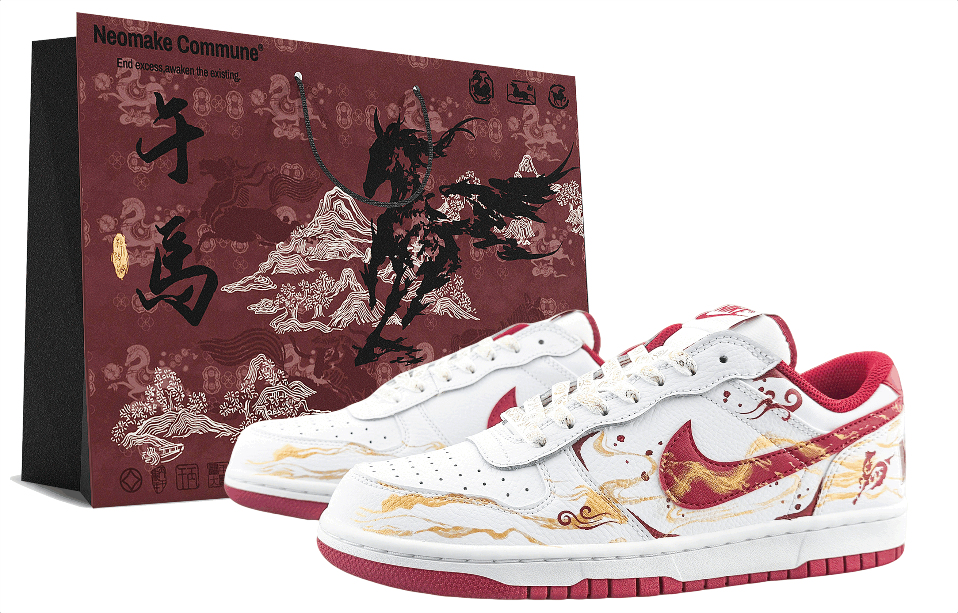 

Nike Кроссовки для скейтбординга мужские Big Abrasion Resistant Slip Resistant Low top White Gold