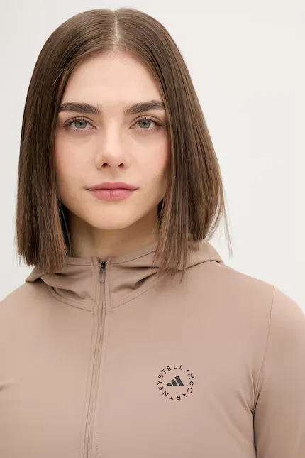 Худи тренировочное с капюшоном Adidas by Stella McCartney, бежевый — фото 4