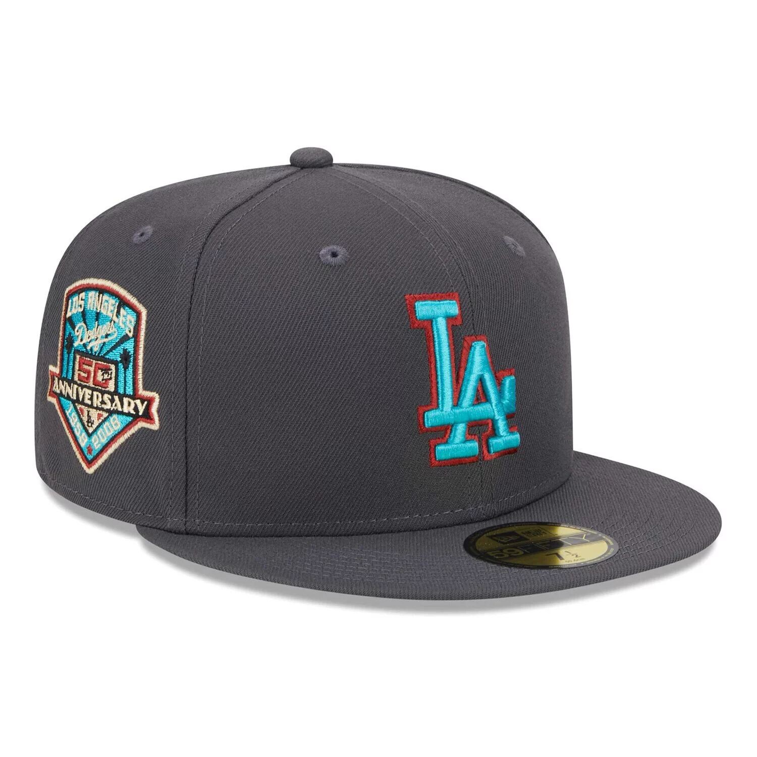 

Мужская облегающая шляпа New Era Graphite Los Angeles Dodgers с принтом 59FIFTY
