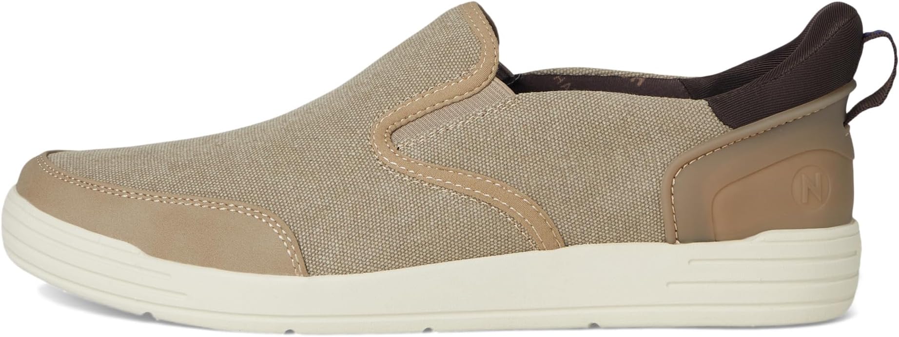 Кроссовки Nunn Bush Men's Kore City Walk Canvas EZ Moc Toe Slip-On Sneakers Easy On and Easy Off, Stone — фото 4