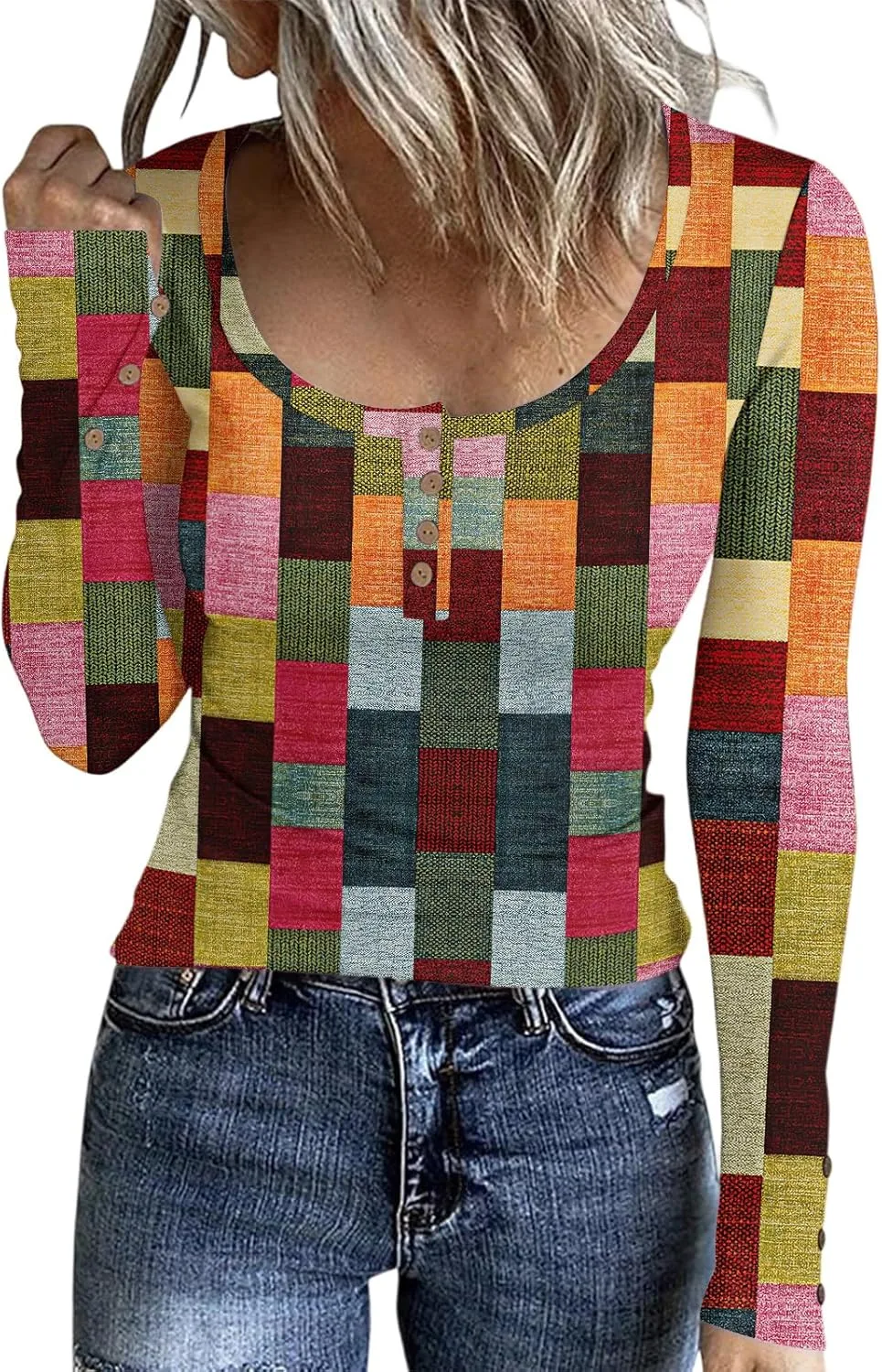 

Длинная блузка с рукавами для женщин, цветочный принт, осень 2025, хиппи, круглый вырез, свитшот FlekmanArt