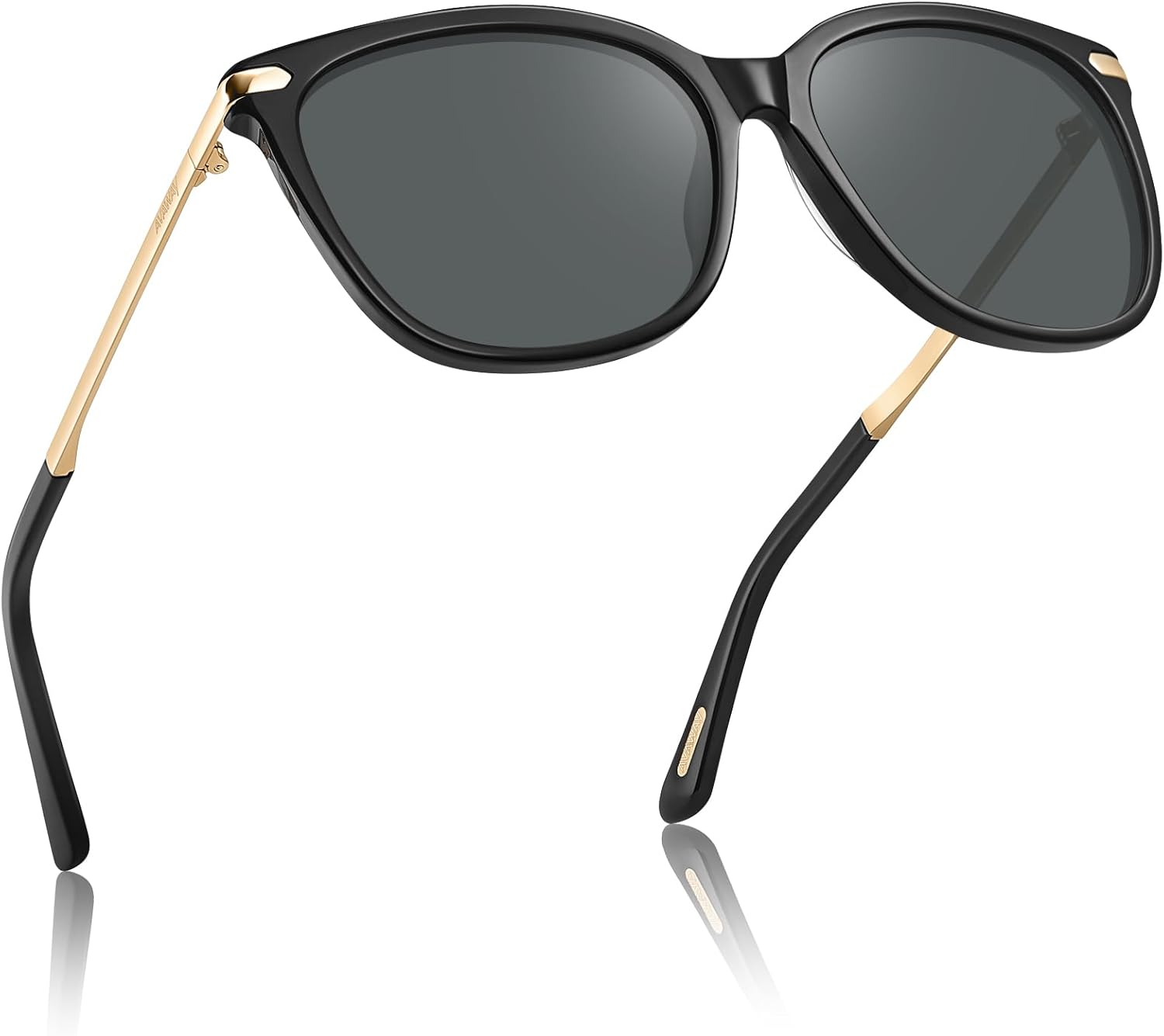 

Классические поляризованные солнцезащитные очки AVAWAY для женщин с защитой от УФ-излучения UV 400 — модные квадратные дизайнерские солнцезащитные очки с ацетатной оправой и металлическими дужками, 1:black Metal Frame & Grey Lens