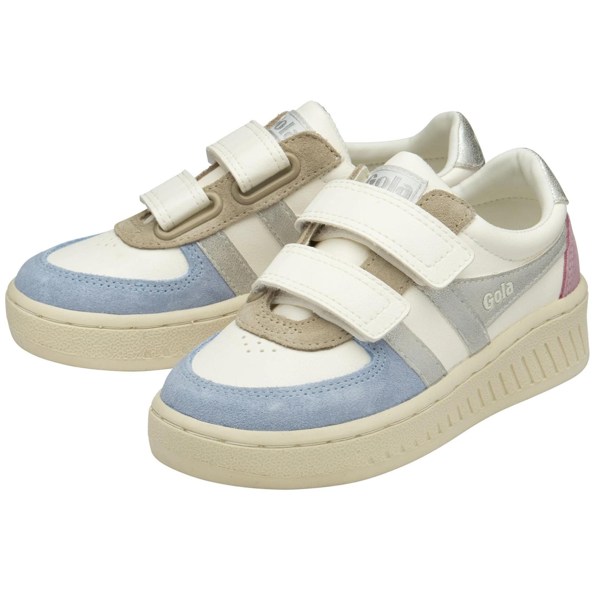 Детские кроссовки Grandslam Quadrant Strap Gola, Off White/Air/Silver/Candy — фото 3