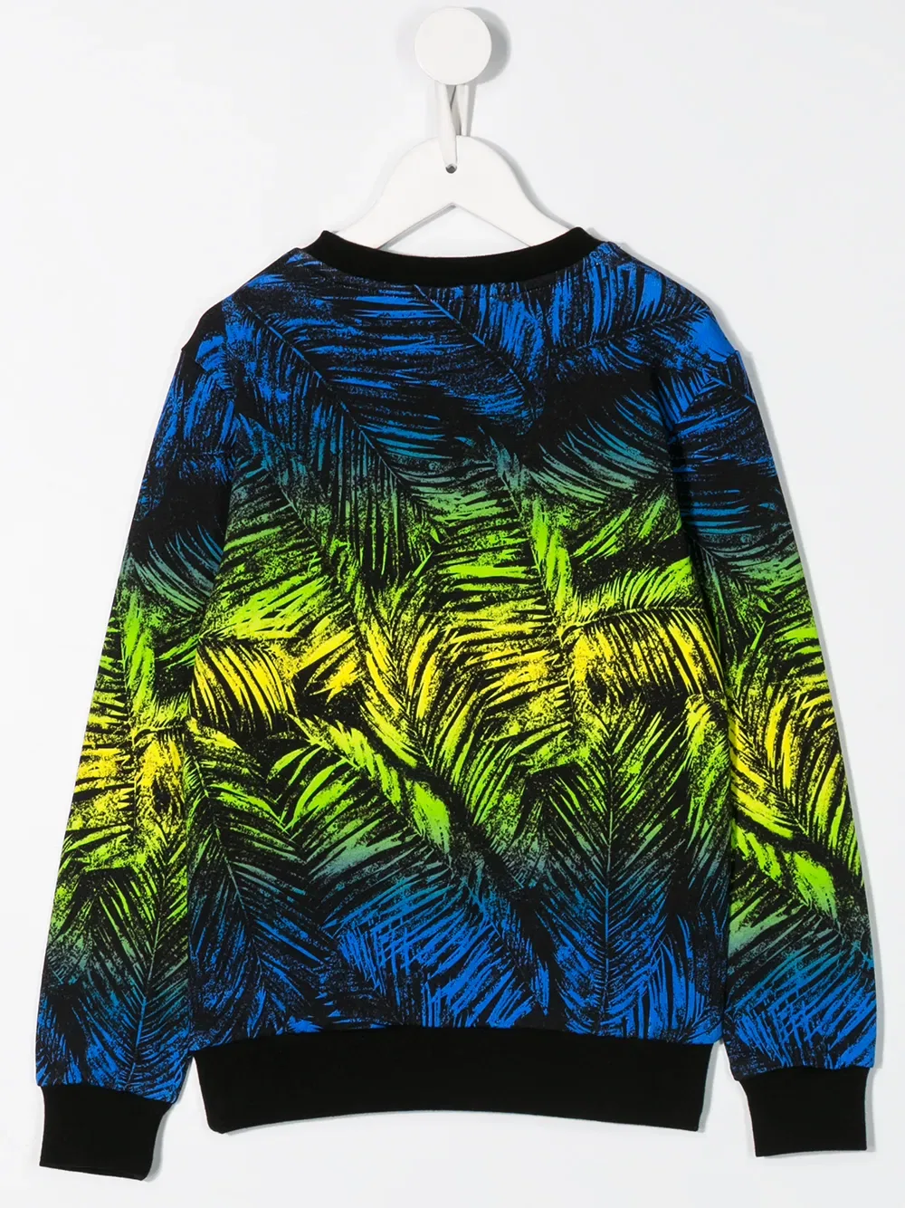 Толстовка с логотипом и принтом в виде листьев Msgm Kids, синий — фото 2