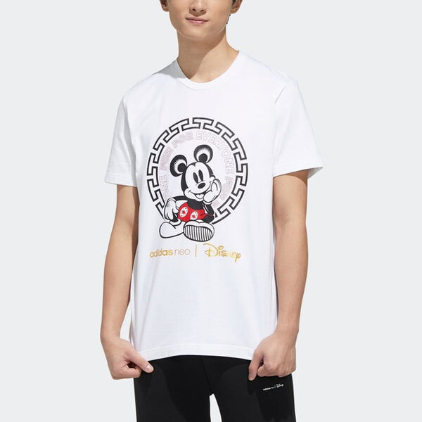 Футболка neo x disney crossover mickey mouse printing sports round neck short sleeve white Adidas, белый — фото 2