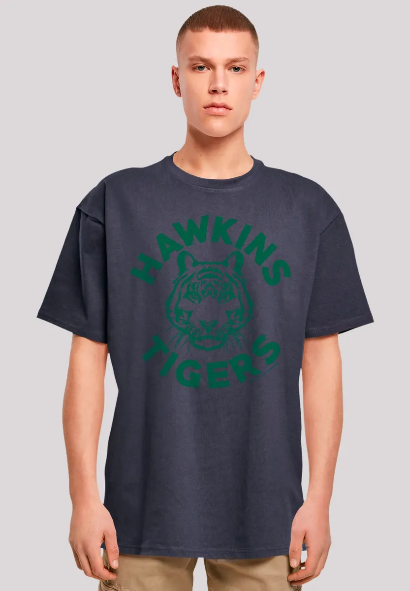 

F4NT4STIC Футболка "Stranger Things Hawkins Tigers", премиум качество, цвет морской волны