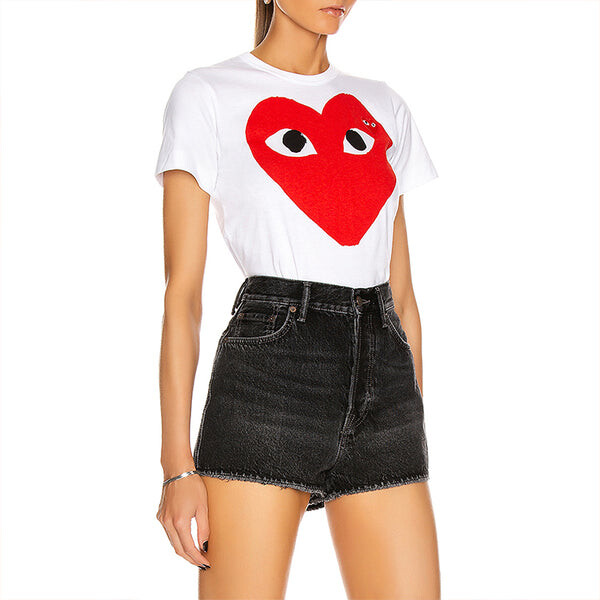 Футболка heart emblem t-shirt 'white' Comme Des Garcons Play, белый — фото 3