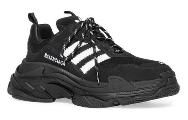 Кроссовки adidas x triple s sneaker 'black white' Balenciaga, черный — фото 3