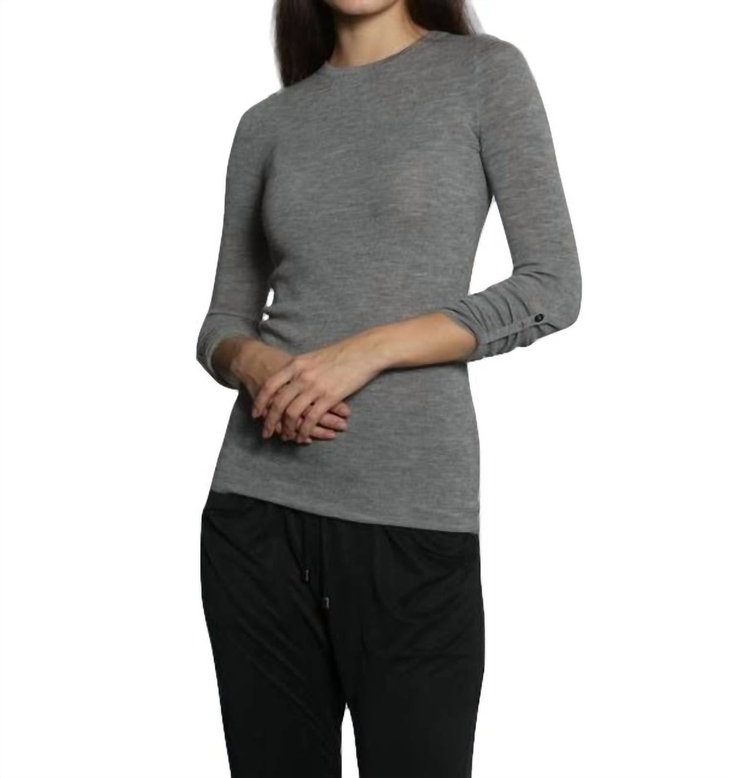 

Однотонный свитер из мериносовой шерсти серого цвета LABEL+thread