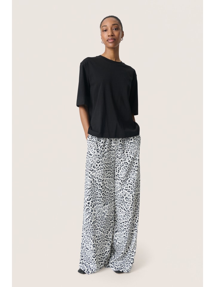 

Повседневные брюки SLShirley, свободного кроя, серого цвета с леопардовым узором Soaked in Luxury