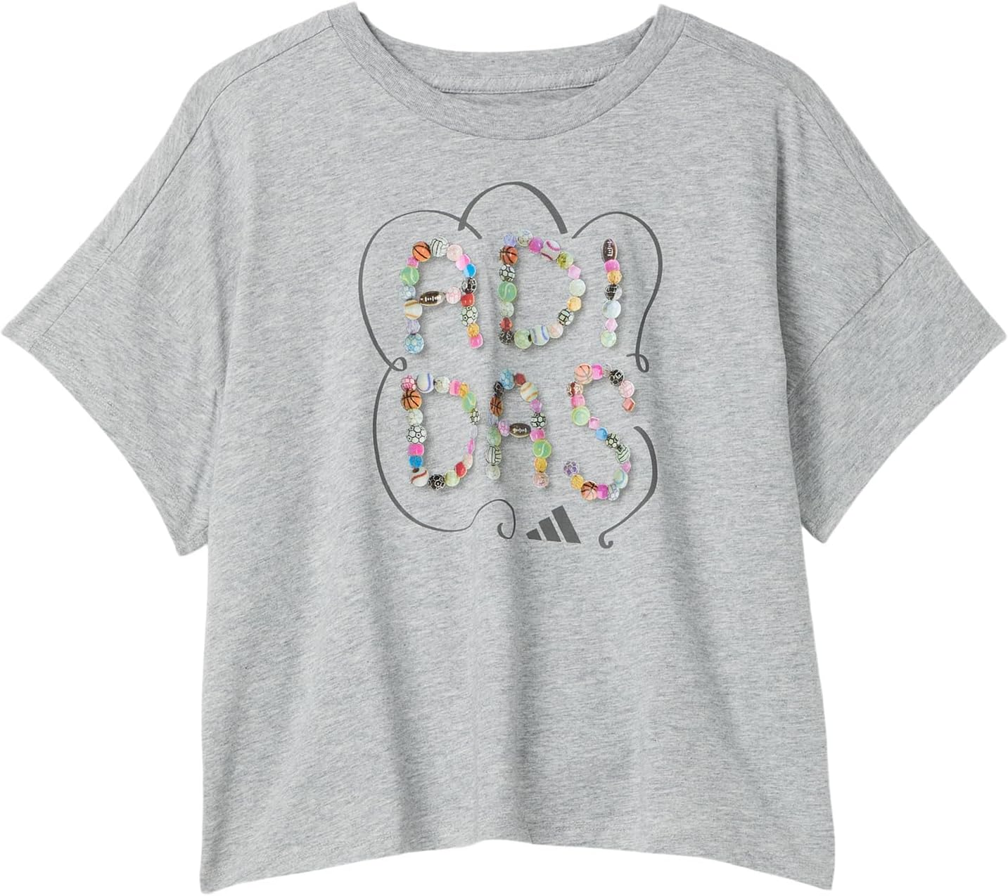 

Футболка adidas Kids Drop Shoulder Heather Tee, цвет Grey/Multi