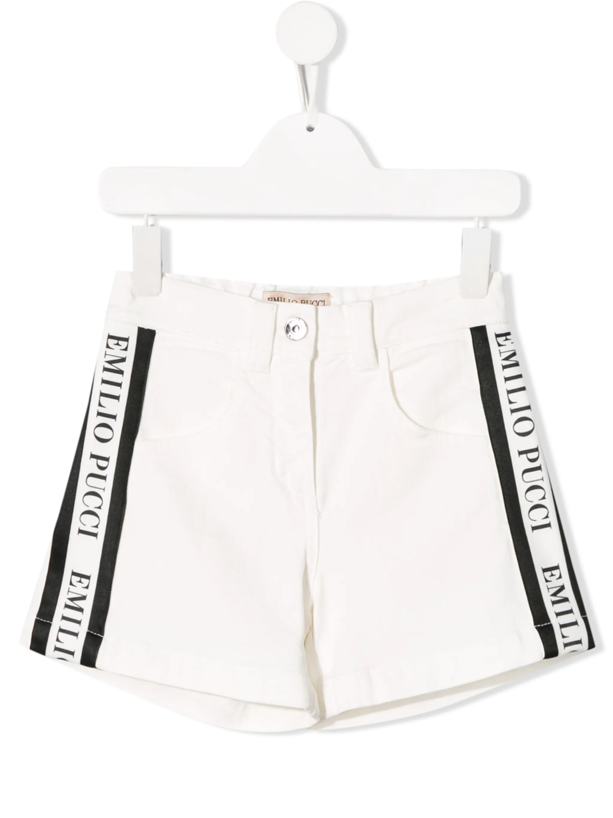 

Джинсовые шорты с логотипом Pucci Junior, белый