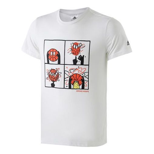 

Футболка basketball cartoon printing short sleeve white Adidas, белый