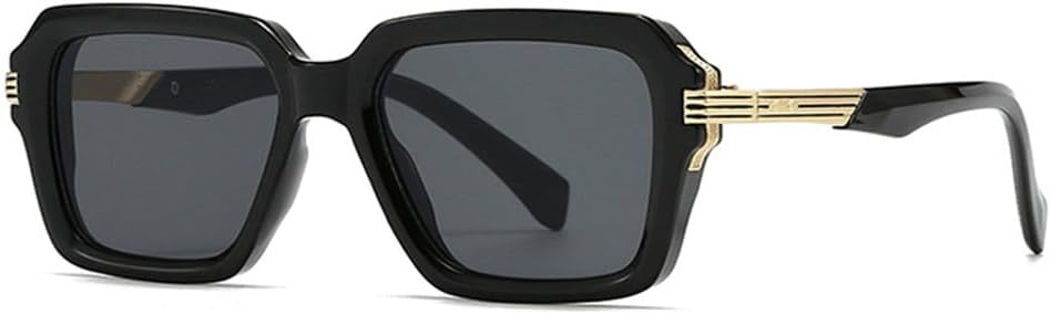 

Мужские солнцезащитные очки в стиле ретро с двухцветной оправой и заклепками, женские солнцезащитные очки с градиентным покрытием и защитой от УФ-излучения UV400 в стиле панк HPIRME, Black Golden Gray