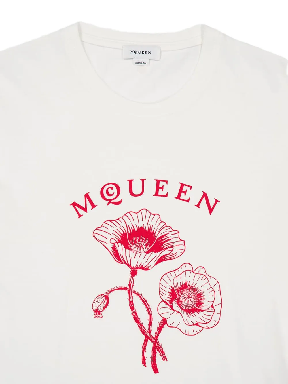 Хлопковая футболка Poppy Alexander Mcqueen, белый — фото 3