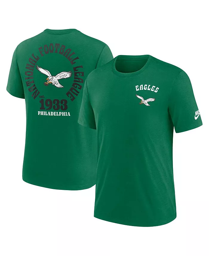 

Мужская футболка Kelly Green Philadelphia Eagles Rewind Team Excite 2-Hit Tri-Blend Nike